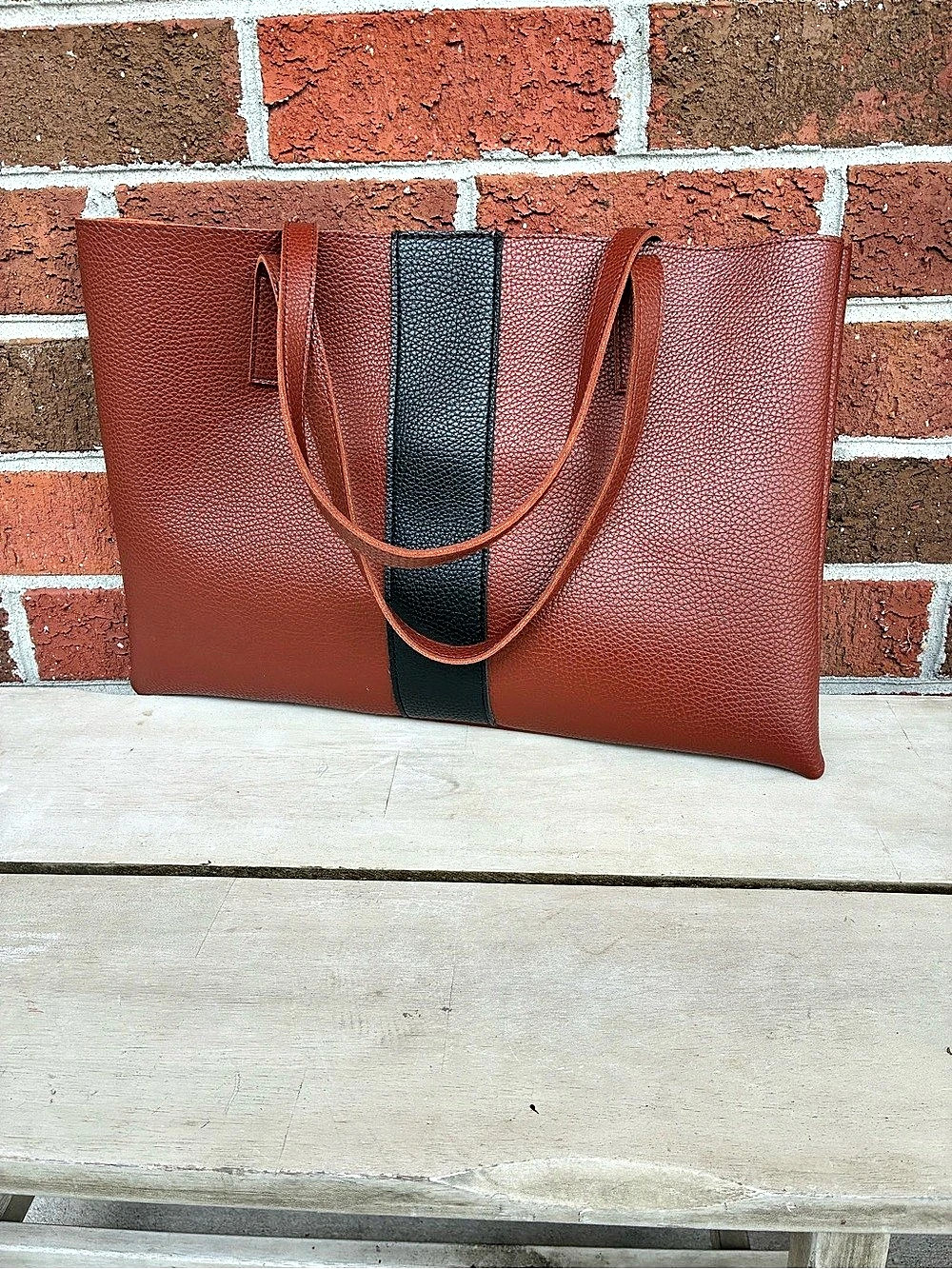Vince Camuto Luck Tote Textured Bag in Brown